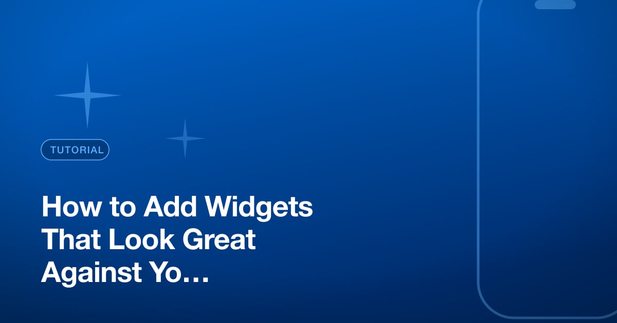 How to Add Widgets That Look Great Against Your Wallpaper